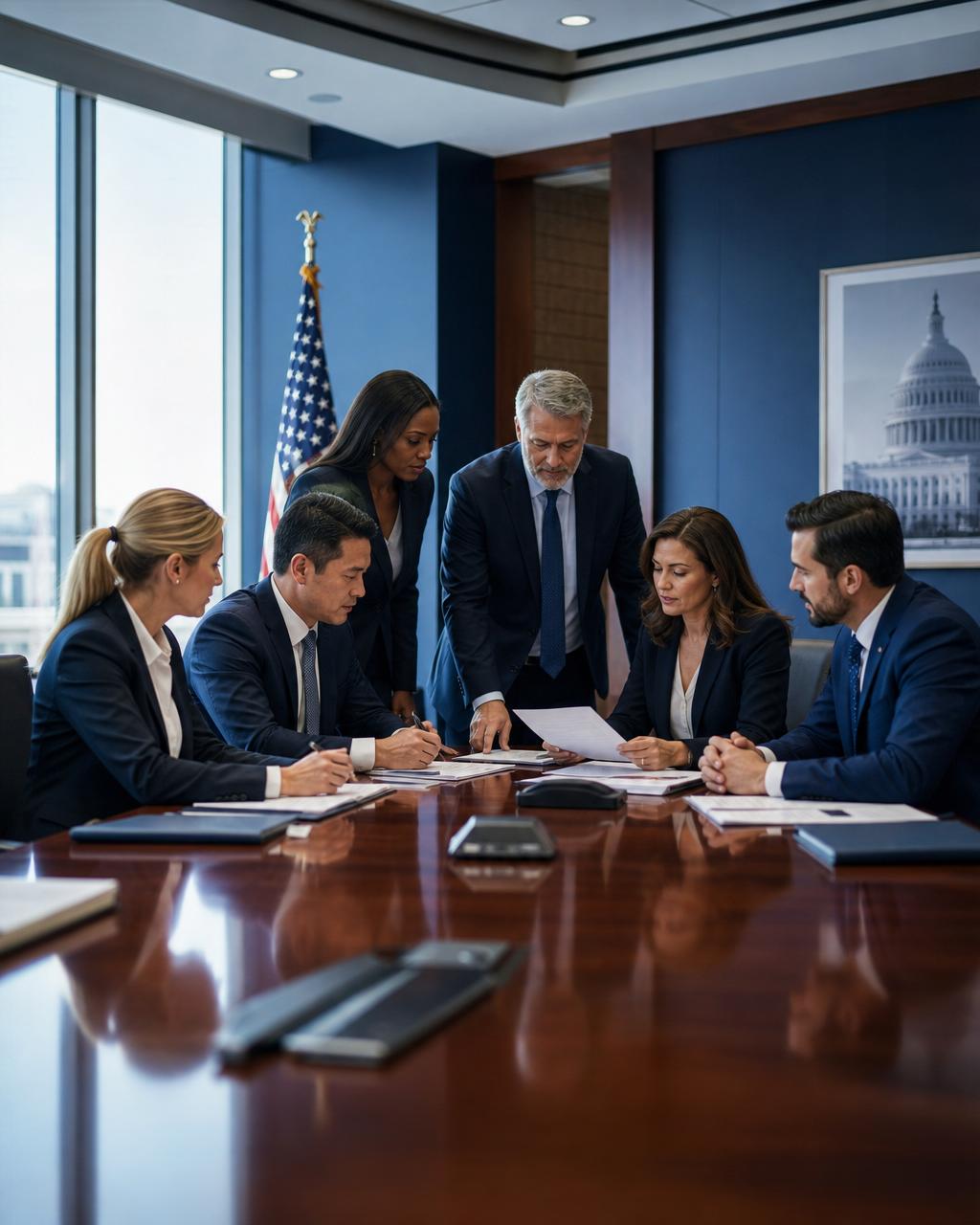 Executive boardroom meeting